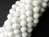 Matte White Jade Beads, Round, 10mm-Gems: Round & Faceted-BeadDirect