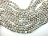 Matte Fossil Jasper Beads, 10mm, Round Beads-Gems: Round & Faceted-BeadDirect