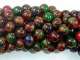 Mosaic Stone Beads-Multi color, 10mm, Round Beads-Gems: Round & Faceted-BeadDirect