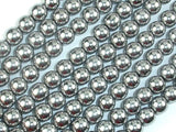 Hematite Beads, Silver, 8mm Round Beads-Gems: Round & Faceted-BeadDirect