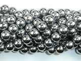 Hematite Beads, Silver, 10mm Round Beads-Gems: Round & Faceted-BeadDirect