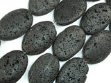 Black Lava, 20x30mm Oval Beads-Gems:Oval,Rectangle,Coin-BeadDirect