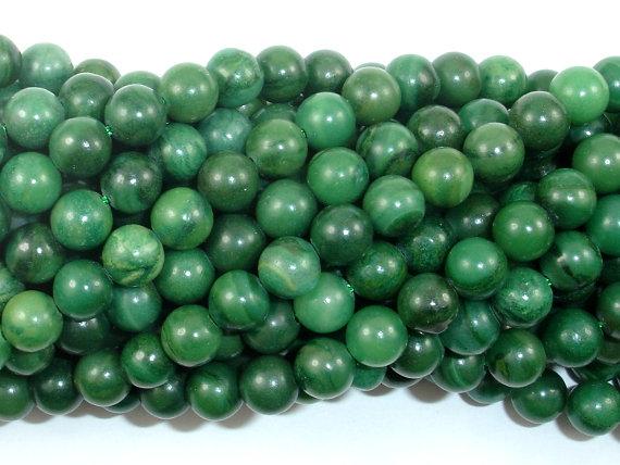 African Jade, Verdite, 6mm (6.5mm)-Gems: Round & Faceted-BeadDirect