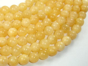 Yellow Jade Beads, Round, 12mm (11.5 mm)-Gems: Round & Faceted-BeadDirect