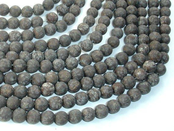 Matte Brown Snowflake Obsidian Beads, 6mm Round Beads-Gems: Round & Faceted-BeadDirect