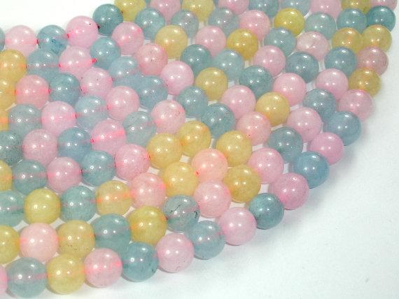 Jade Beads, Multi color, 8mm Round Beads-Gems: Round & Faceted-BeadDirect
