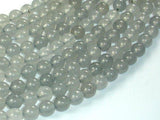 Jade Beads, Light Gray, 8mm Round Beads-Gems: Round & Faceted-BeadDirect