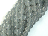 Jade Beads, Light Gray, 8mm Round Beads-Gems: Round & Faceted-BeadDirect