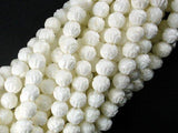 Tridacna Shell Beads, 6mm Carved Lotus Flower Round Beads-Gems: Round & Faceted-BeadDirect
