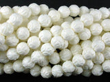 Tridacna Shell Beads, 8mm Carved Lotus Flower Round Beads-Gems: Round & Faceted-BeadDirect