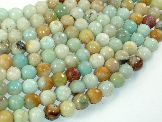 Amazonite Beads, 8mm Faceted Round-Gems: Round & Faceted-BeadDirect
