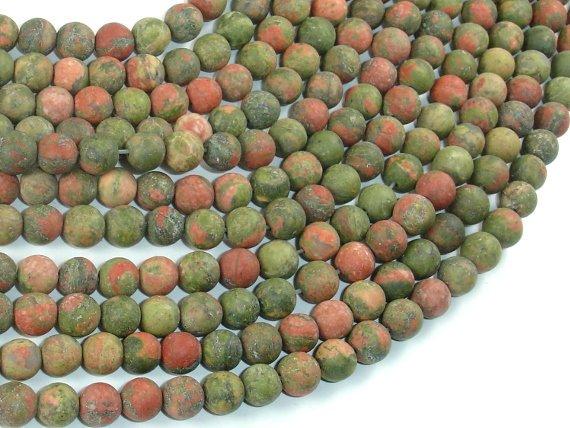 Matte Unakite, 6mm Round Beads-Gems: Round & Faceted-BeadDirect