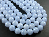 Blue Chalcedony Beads, Blue Lace Agate Beads, 10mm Round-Gems: Round & Faceted-BeadDirect
