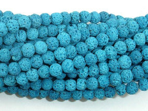 Blue Lava Beads, 6mm (6.5mm) Round Beads-Gems: Round & Faceted-BeadDirect