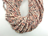 Rain Flower Stone, Pink, Gray, 4mm Round Beads-Gems: Round & Faceted-BeadDirect