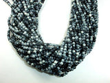Rain Flower Stone Beads, Black, White, 4mm Round Beads-Gems: Round & Faceted-BeadDirect