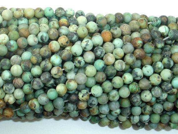 Matte African Turquoise Beads, 4mm Round Beads-Gems: Round & Faceted-BeadDirect
