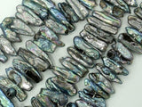 Fresh Water Pearl, Peacock, Stick Beads-Pearls & Glass-BeadDirect