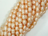 Fresh Water Pearl Beads, Rice, Peach, 6x8mm-Pearls & Glass-BeadDirect