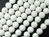 White Lava Beads, 10mm Round Beads-Gems: Round & Faceted-BeadDirect