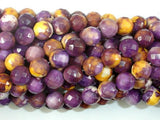 Rain Flower Stone, Purple, Yellow, 8mm Faceted Round Beads-Gems: Round & Faceted-BeadDirect