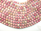 Matte Rhodonite Beads, 10mm Round Beads-Gems: Round & Faceted-BeadDirect