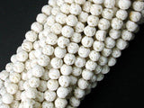 White Lava Beads, 4mm (4.5mm) Round Beads-Gems: Round & Faceted-BeadDirect