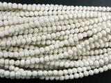 White Lava Beads, 4mm (4.5mm) Round Beads-Gems: Round & Faceted-BeadDirect