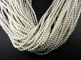 White Lava Beads, 4mm (4.5mm) Round Beads-Gems: Round & Faceted-BeadDirect