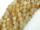 Yellow Quartz, 8mm(8.3mm) Round Beads-Gems: Round & Faceted-BeadDirect