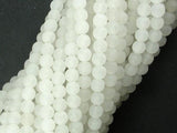 Matte White Jade Beads, 4mm Round Beads-Gems: Round & Faceted-BeadDirect