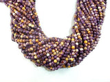 Rain Flower Stone, Purple, Yellow, 4mm Round Beads-Gems: Round & Faceted-BeadDirect