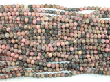 Matte Rhodonite Beads, 4mm, Round Beads-Gems: Round & Faceted-BeadDirect