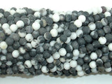 Matte Zebra Jasper Beads, 4mm Round Beads-Gems: Round & Faceted-BeadDirect