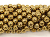 Hematite Beads-Gold, 10mm Round Beads-Gems: Round & Faceted-BeadDirect
