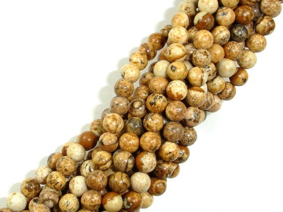 Picture Jasper Beads, 4mm Round Beads-Gems: Round & Faceted-BeadDirect