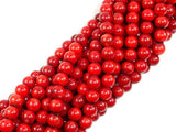 Red Bamboo Coral Beads, Round, 6mm-Gems: Round & Faceted-BeadDirect