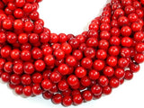 Red Bamboo Coral Beads, Round, 6mm-Gems: Round & Faceted-BeadDirect