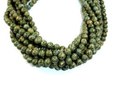 Alligator Skin Jasper Beads, Green Brecciated Jasper, Round, 8mm(8.3mm)-Gems: Round & Faceted-BeadDirect