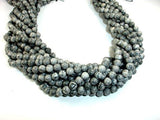 Gray Picture Jasper Beads, Round, 6mm-Gems: Round & Faceted-BeadDirect