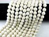 White Sponge Coral Beads, Round, 10mm(10.5mm)-Gems: Round & Faceted-BeadDirect