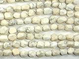 Howlite Beads, Faceted Nugget, 8 x 10 mm-Gems: Nugget,Chips,Drop-BeadDirect