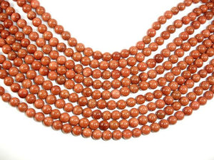 Goldstone Beads, Round, 8mm (7.8mm)-Gems: Round & Faceted-BeadDirect