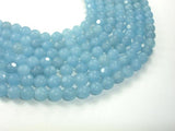 Matte Blue Dyed Jade Beads, Faceted Round, 10mm-Gems: Round & Faceted-BeadDirect
