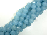 Matte Blue Dyed Jade Beads, Faceted Round, 10mm-Gems: Round & Faceted-BeadDirect