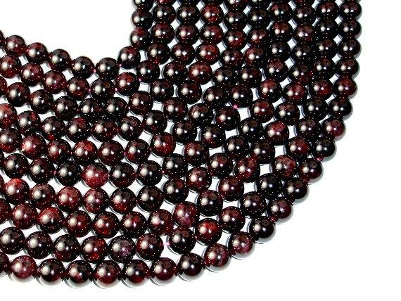 Red Garnet Beads, Approx 9mm Round Beads-Gems: Round & Faceted-BeadDirect