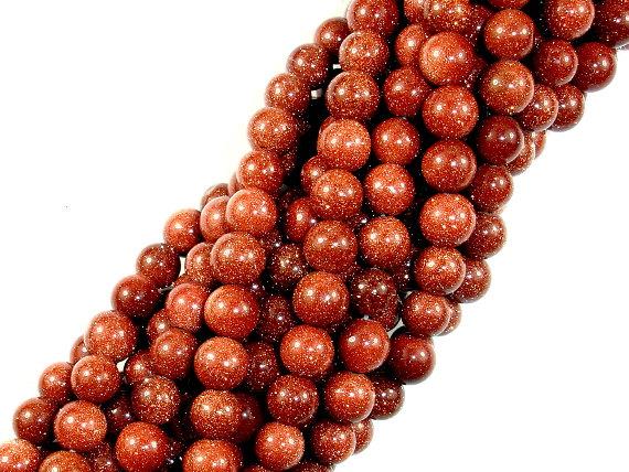Goldstone Beads, Round, 6mm-Gems: Round & Faceted-BeadDirect