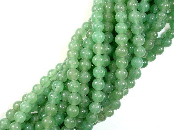Green Aventurine Beads, Round, 6mm-Gems: Round & Faceted-BeadDirect