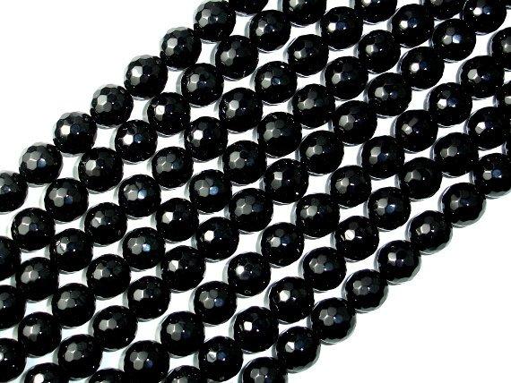Black Onyx Beads, Faceted Round, 10mm-Gems: Round & Faceted-BeadDirect