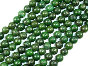 Green Chalcopyrite, 8mm Round Bead-Gems: Round & Faceted-BeadDirect